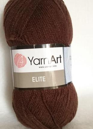 Пряжа yarnart elite, производство турция, цвет - коричневый