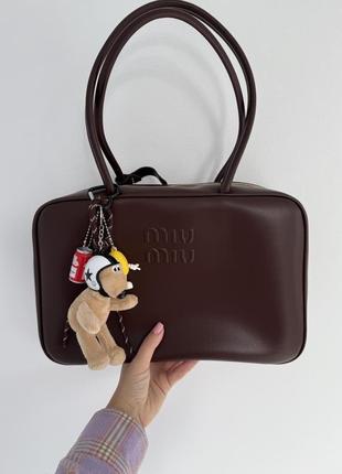 Сумка miu miu 35 см гладка шкіра