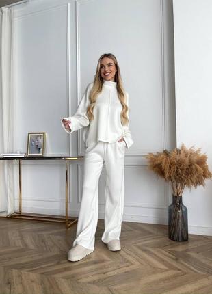 Костюм спортивный ангора белый черный