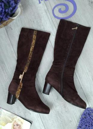 Женские сапоги dina fabiani демисезонные замшевые коричневые размер 39