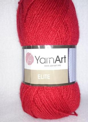 Пряжа yarnart elite, виробництво туреччина, колір — червоний