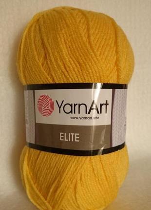 Пряжа yarnart elite, виробництво туреччина, колір — жовтий