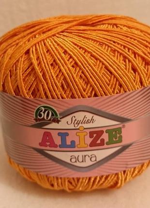 Пряжа alize aura, виробництво туреччина, колір — оранжевий