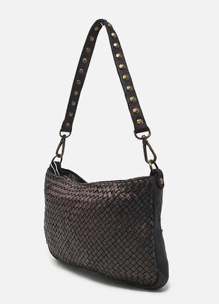 Кожаная плетеная сумка клатч кроссбоди италия