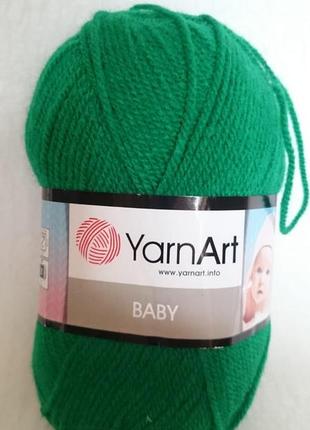 Пряжа yarnart baby, виробництво туреччина, колір — яскраво-зелений