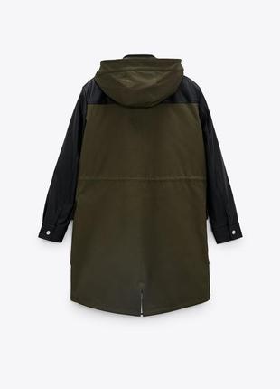 Комбінована демі парка zara2 фото