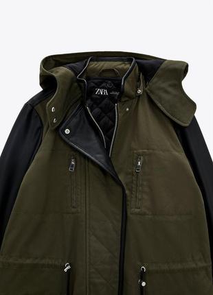 Комбінована демі парка zara3 фото