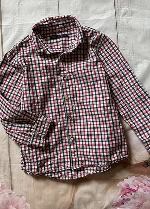 Коттоновая рубашка в клетку next 3-4 года