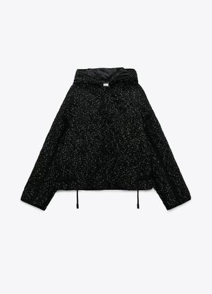 Стьобаний пуховик із тканини з рельєфним візерунком zara