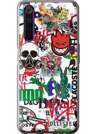 Чехол на realme 6 many different logos 4022t-1913-2448 many different logos "4022u-1893-5939"
