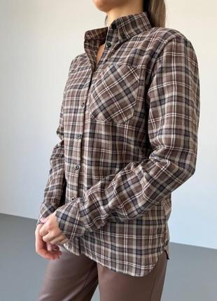 Рубашка, цвета шоколад серый