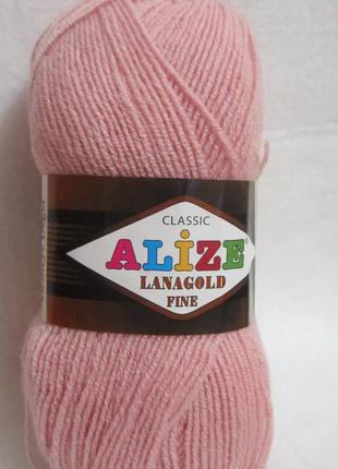 Пряжа alize lanagold fine, цвет - розовый.