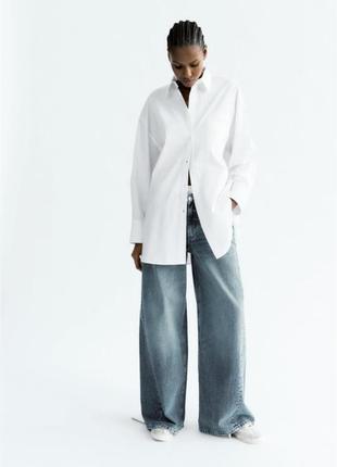 Базова біла сорочка з бавовни оверсайз