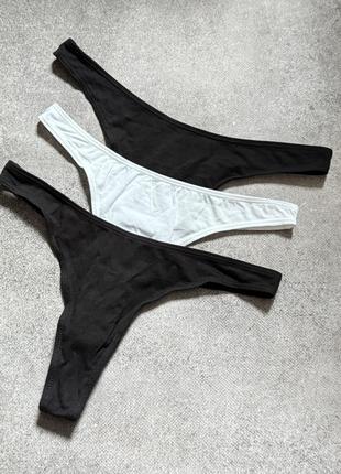 Набор новых хлопковых трусиков стрингов h&m