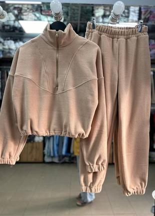 Тепленький флисовый костюм, стильного кроя🔥 спортивный костюм флис полар качество супер ♥️5 фото