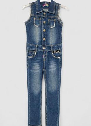 Комбинезон для девочек  -уценка, цвет синий, 247r8210-u-2