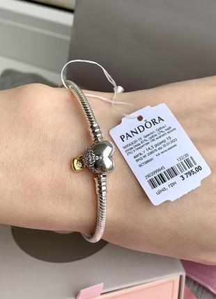 Браслет пандора серебро 925 браслет pandora «disney с застежкой сердцем» оригинальный браслет пандора новый бирка пломба8 фото