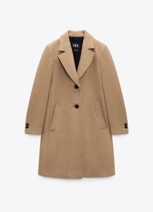Обтисле пальто зі змішаної вовни zara