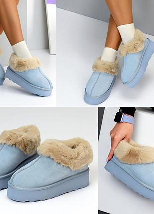 Зимние натуральные замш короткие угги автоледи с мехом утолщенная подошва. есть цвета ❤️