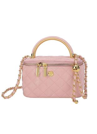 Женская сумка 2814 кросс-боди розовая на цепочке