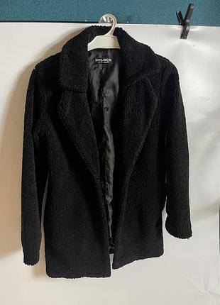 Эко шубка пальто барашка черная