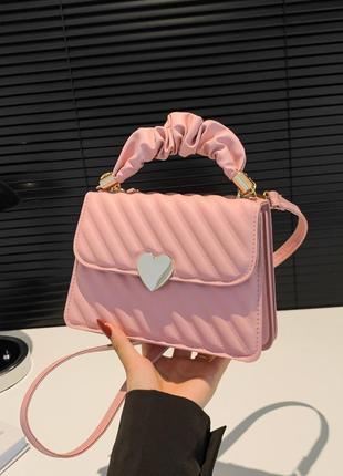 Женская сумка 6557 кросс-боди светло розовая