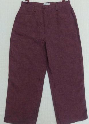 Брюки льняные, лён 💯, бордовые, широкие, от hirsch