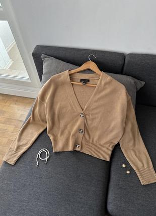 Бежевий коричневий кардиган new look