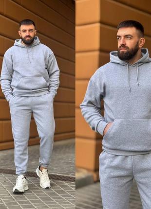 Теплый мужской спортивный костюм, серый спортивный костюм, черный, спортивный костюм, графитовый спортивный костюм, коричневый спортивный костюм2 фото
