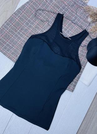 Новый черный эластичный топ h&m s топ для спорта спортивный топ с чашечками