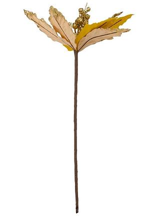 Новогодний декоративный цветок "волшебный бутон", золотой, 32 см, декор на новый год