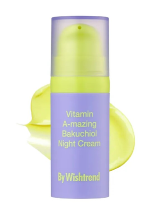 Нічний крем з ретинолом та бакучіолом by wishtrend vitamin a-mazing bakuchiol night cream 10 гр
