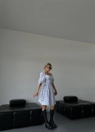 Легка літня жіноча сукня з натурального мусліну3 фото