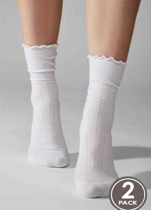 Шкарпетки жіночі legs бавовняні socks cotton wave (2пари) 36-40(р) white ( g10)