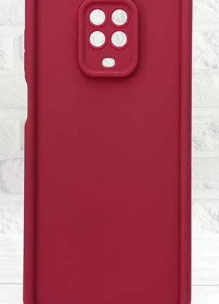 Чехол shock case для телефона xiaomi redmi note 9 pro бампер силиконовый бордовый