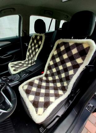 Накидки чохли на сидіння автомобіля з овчини sheepskin еко-шерсть універсальні захисні авточохли ромбики 2 шт