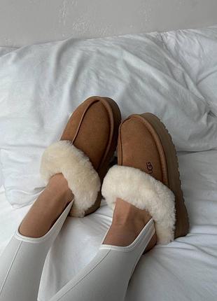 Ugg disquette угги укороченные натуральная замша мех