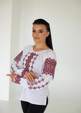 Вышиванка женская вышиванка рубашка вышитая блузка вышита красным традиционная женская вышиванка с красной вышивкой 2016