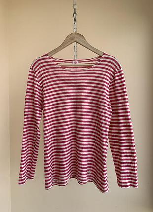 Лляний бавовняний херітейдж лонгслів у смужку бретонка armor lux heritage striped breton cotton linen long sleeve shirt top 3 m l