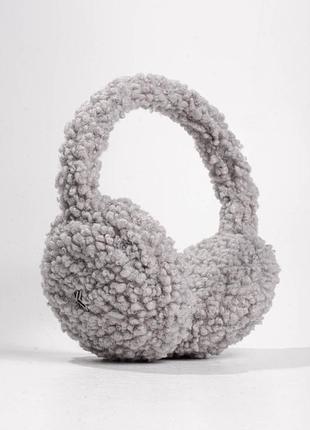 Теплые наушники зимние меховые тэдди teddy серый