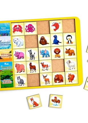 Сортер дерев'яний: асоціації &ndash; види тварин. дитяча розвиваюча гра