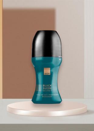 Дезодорант-антиперспірант з кульковим аплікатором avon black suede secret 50 ml