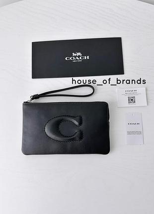 Coach corner zip wallet жіночий шкіряний брендовий гаманець wristler шкіра канва кошельок коуч коач подарунок дівчині дружині
