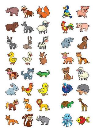 English for kids — дикі та свійські тварини. wild and domestic animals