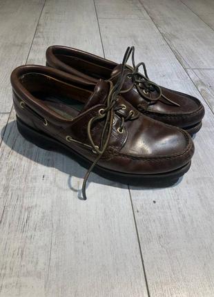 Мужские кожаные ботинки топсайдеры timberland