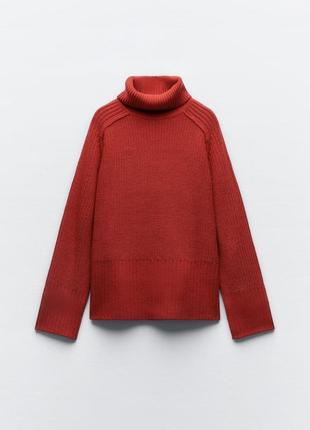 Женский свитер zara. свитер. красный свитер