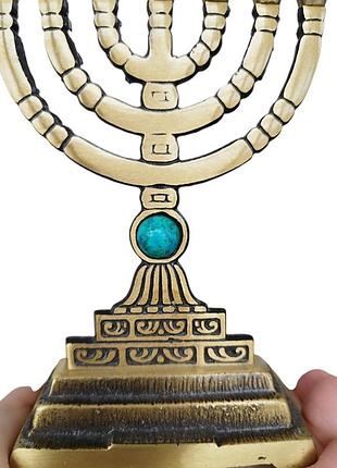 Подсвечник менора с эйлатским камнем