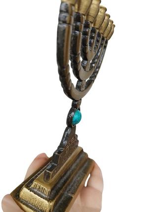 Подсвечник менора с эйлатским камнем