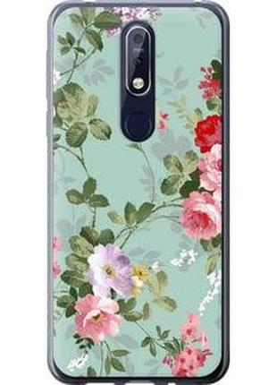 Чехол на nokia 7.1 цветочные обои 2 из силикона fch_0120883