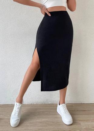 Юбка в рубчик